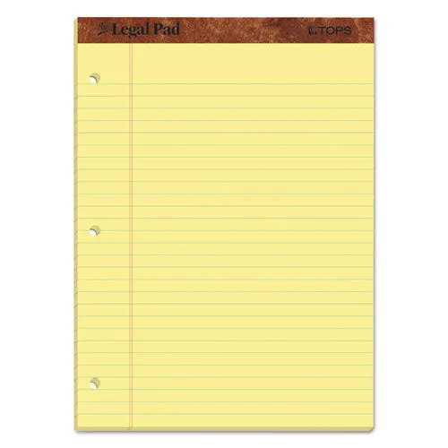 "the Legal Pad" Ruled Perforated Pads, Wide/legal Rule, 50 Canary-yellow 8.5 X 11.75 Sheets, Dozen