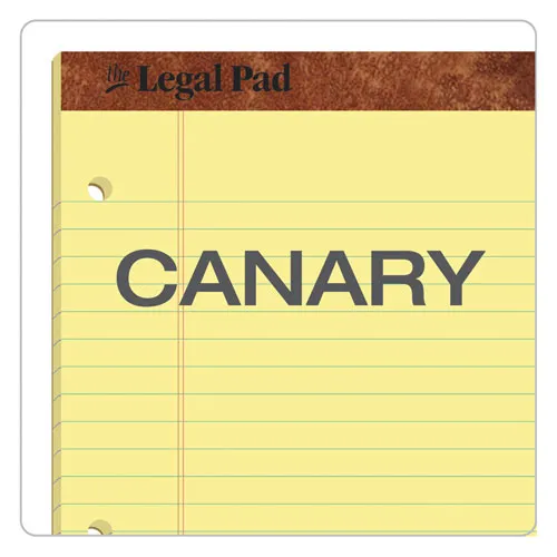 "the Legal Pad" Ruled Perforated Pads, Wide/legal Rule, 50 Canary-yellow 8.5 X 11.75 Sheets, Dozen