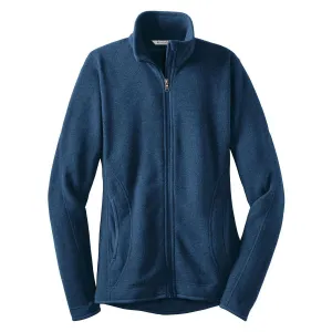Red House Women's Navy Heather Sweater Fleece Full-Zip Jacket