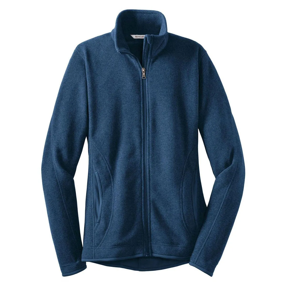 Red House Women's Navy Heather Sweater Fleece Full-Zip Jacket