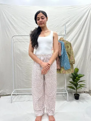 Relaxed Cotton Straight Fit Pants Brown