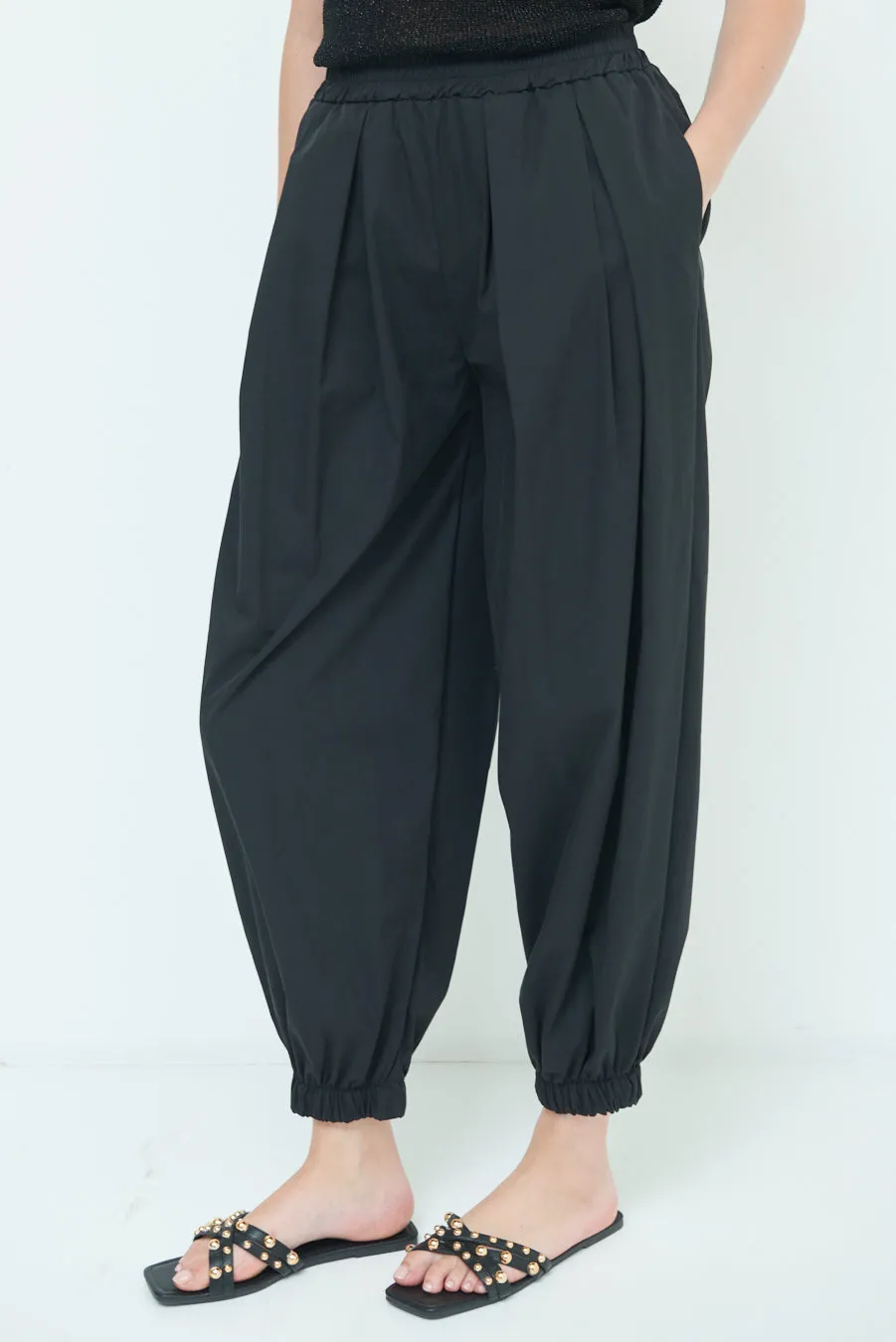 Relaxed fit elasticated cuff pants wholesale