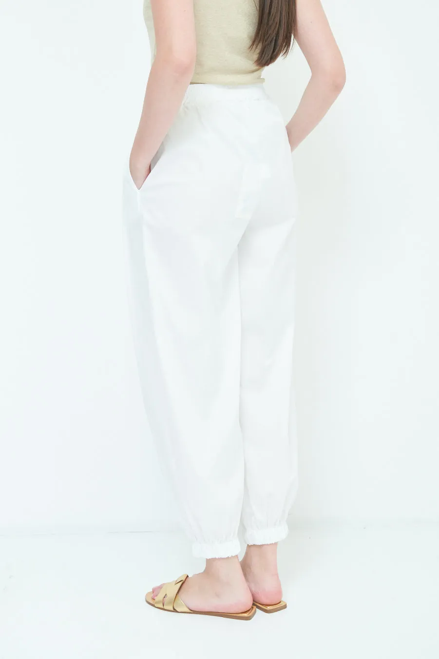 Relaxed fit elasticated cuff pants wholesale