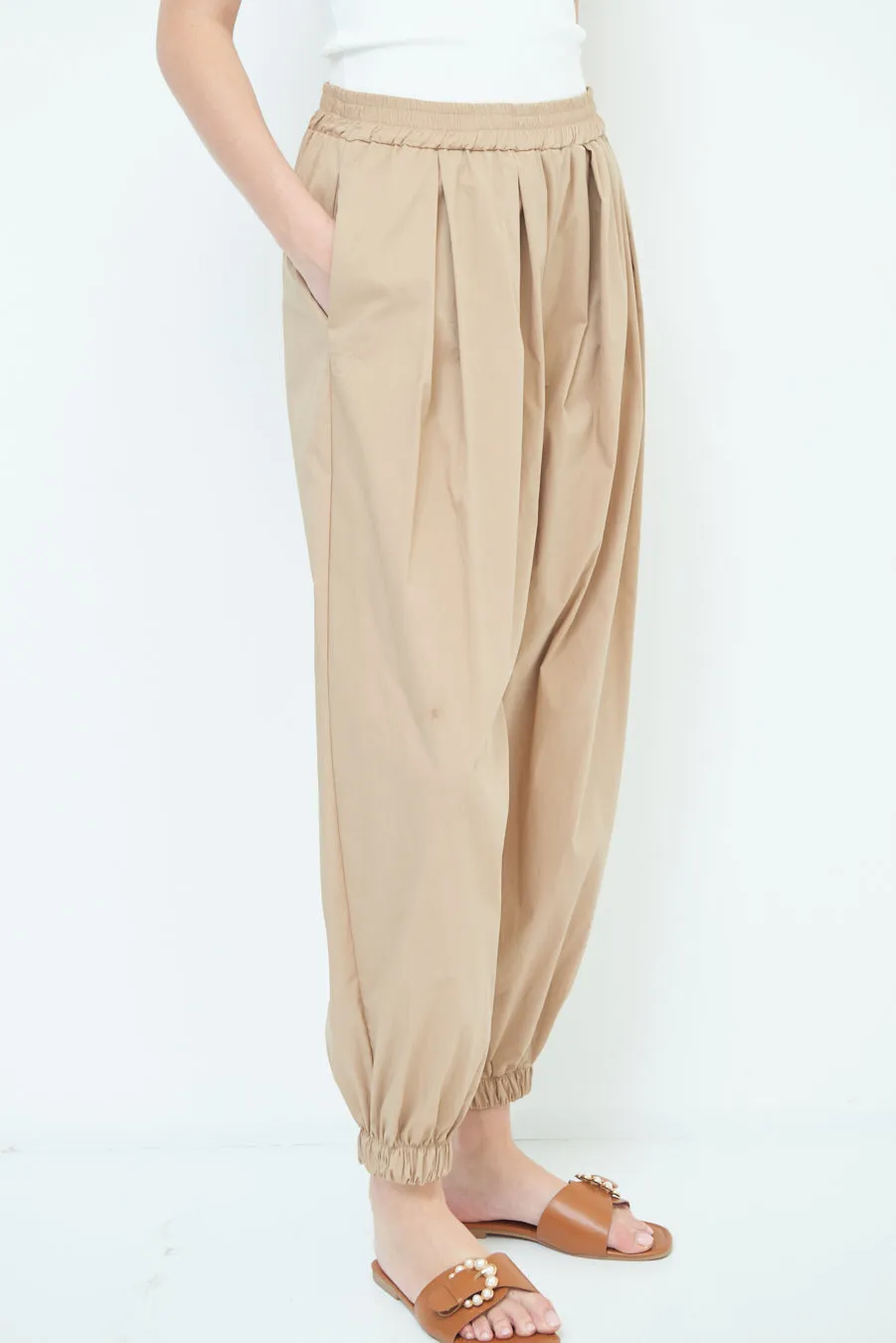 Relaxed fit elasticated cuff pants wholesale