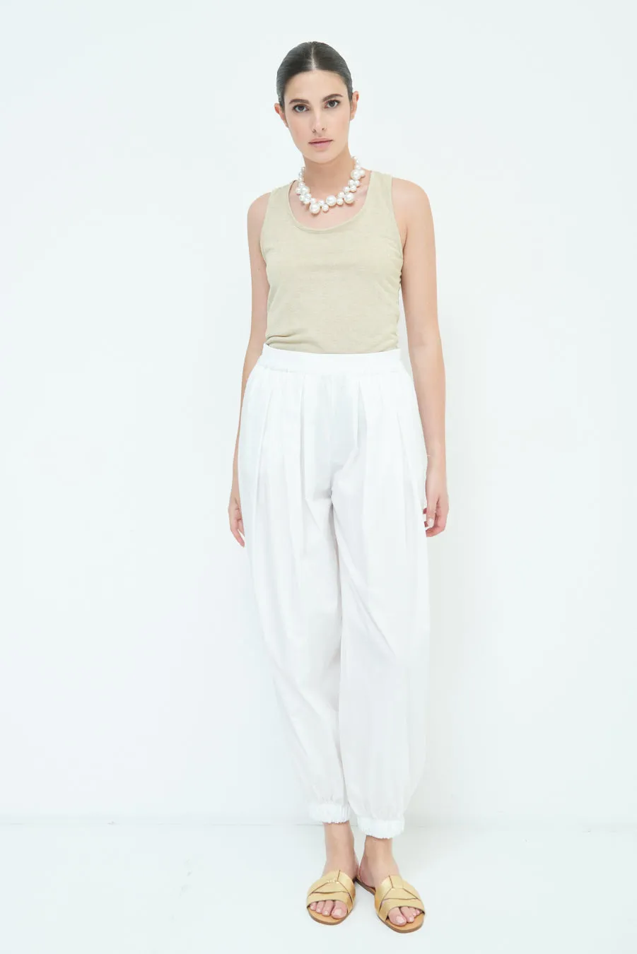 Relaxed fit elasticated cuff pants wholesale