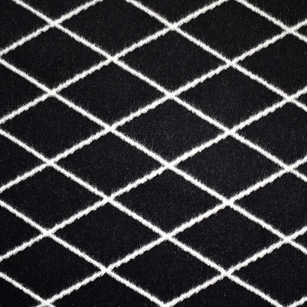 Reversible Tudor Diamond Pane Cashmere Blend Coating Black/Vanilla