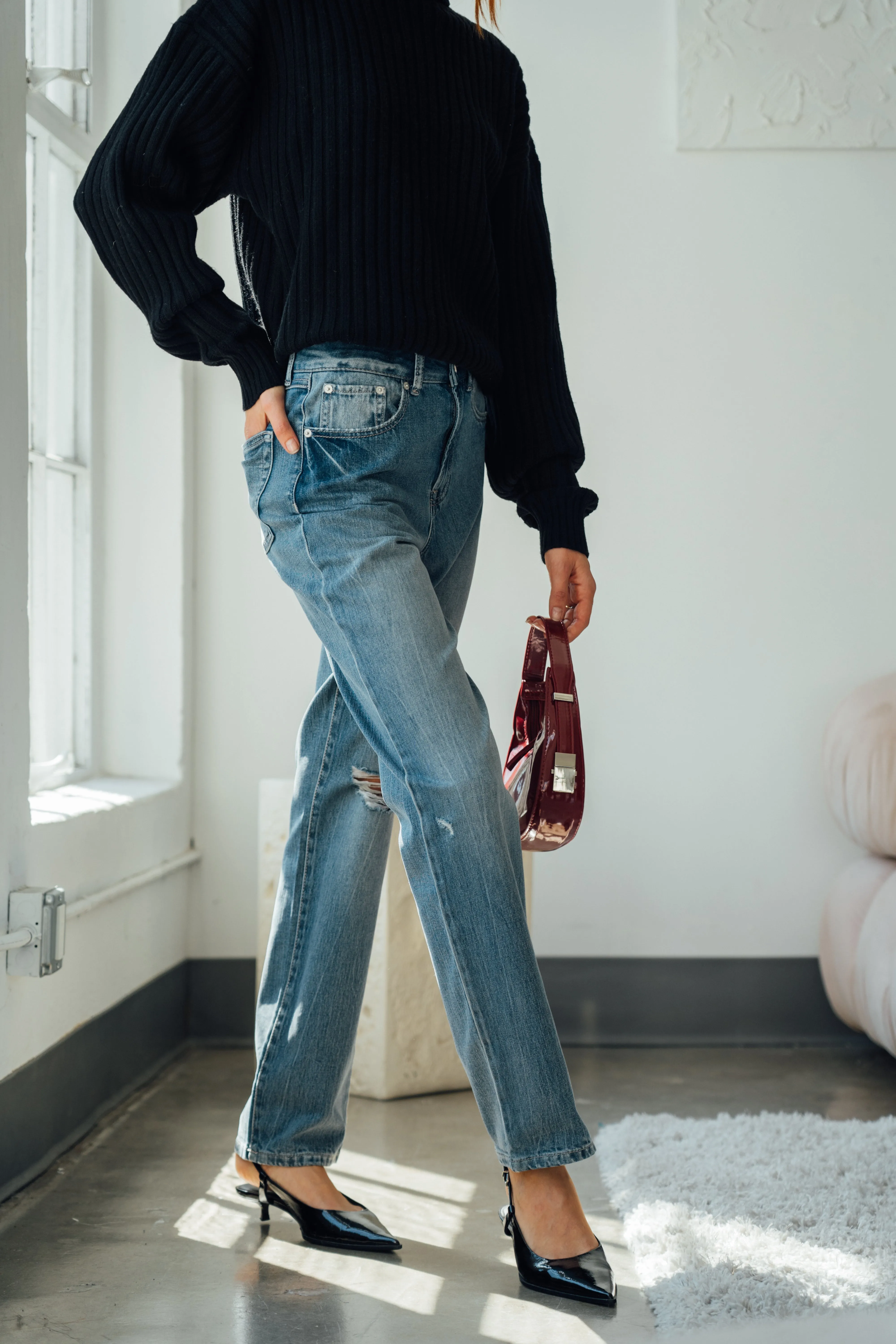 Stella High Rise 90's Sraight Jeans - Vintage Dark Blue