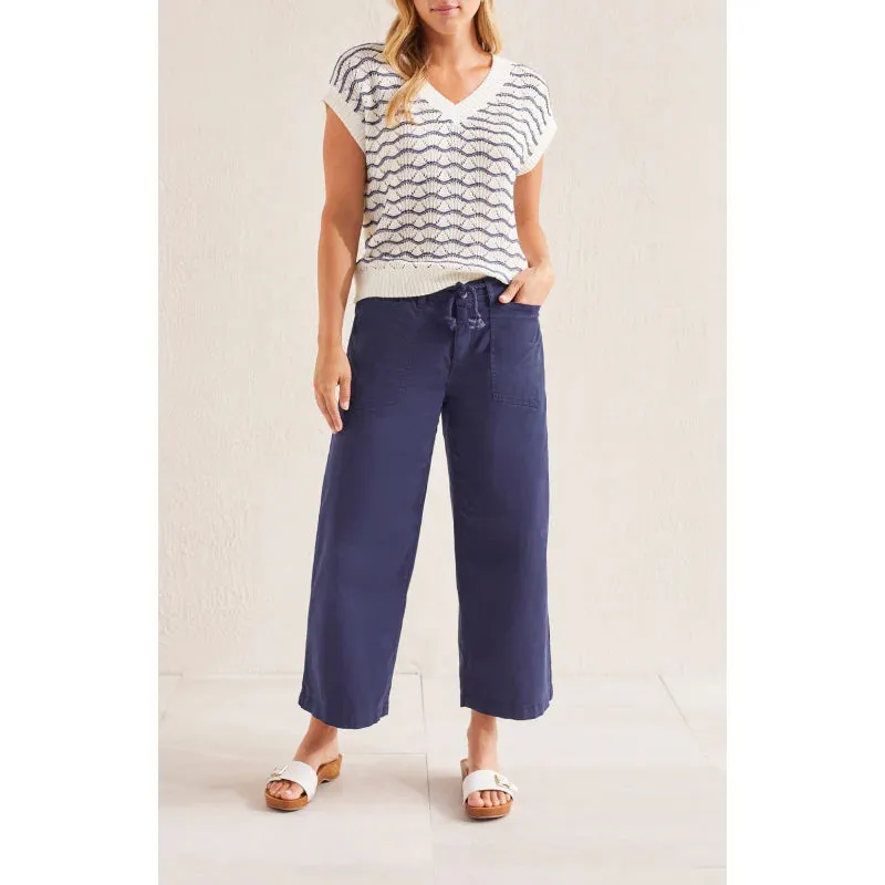 TR5467o Scalloped Sleeveless V-Neck Sweater