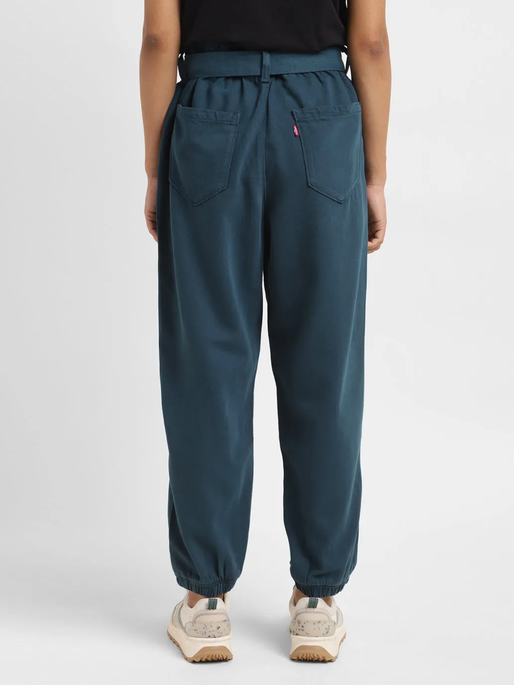 Women Mid Rise Teal Loose Tapered Fit Joggers