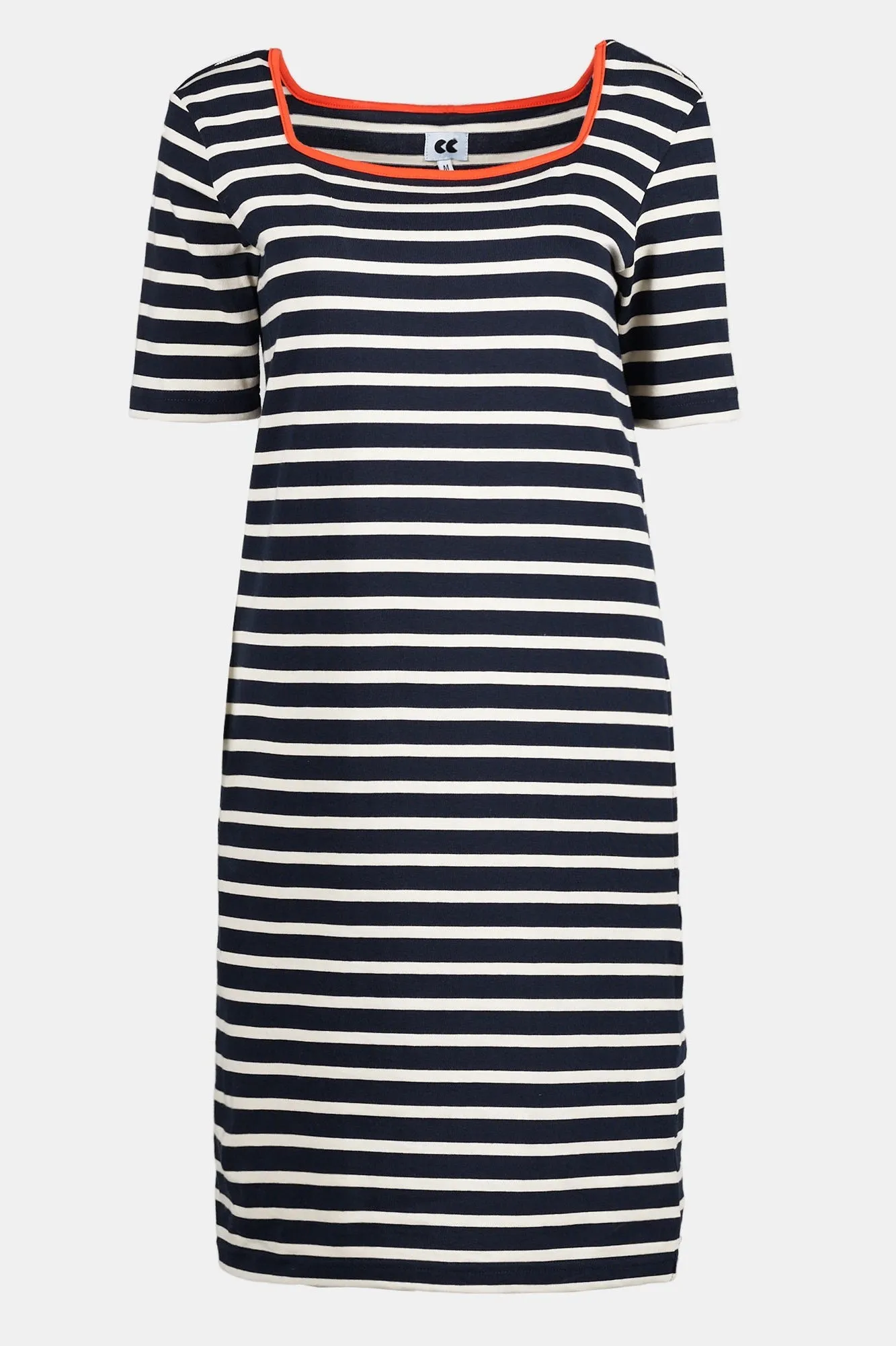 Women's Breton Square Neck Dress - Navy/Red