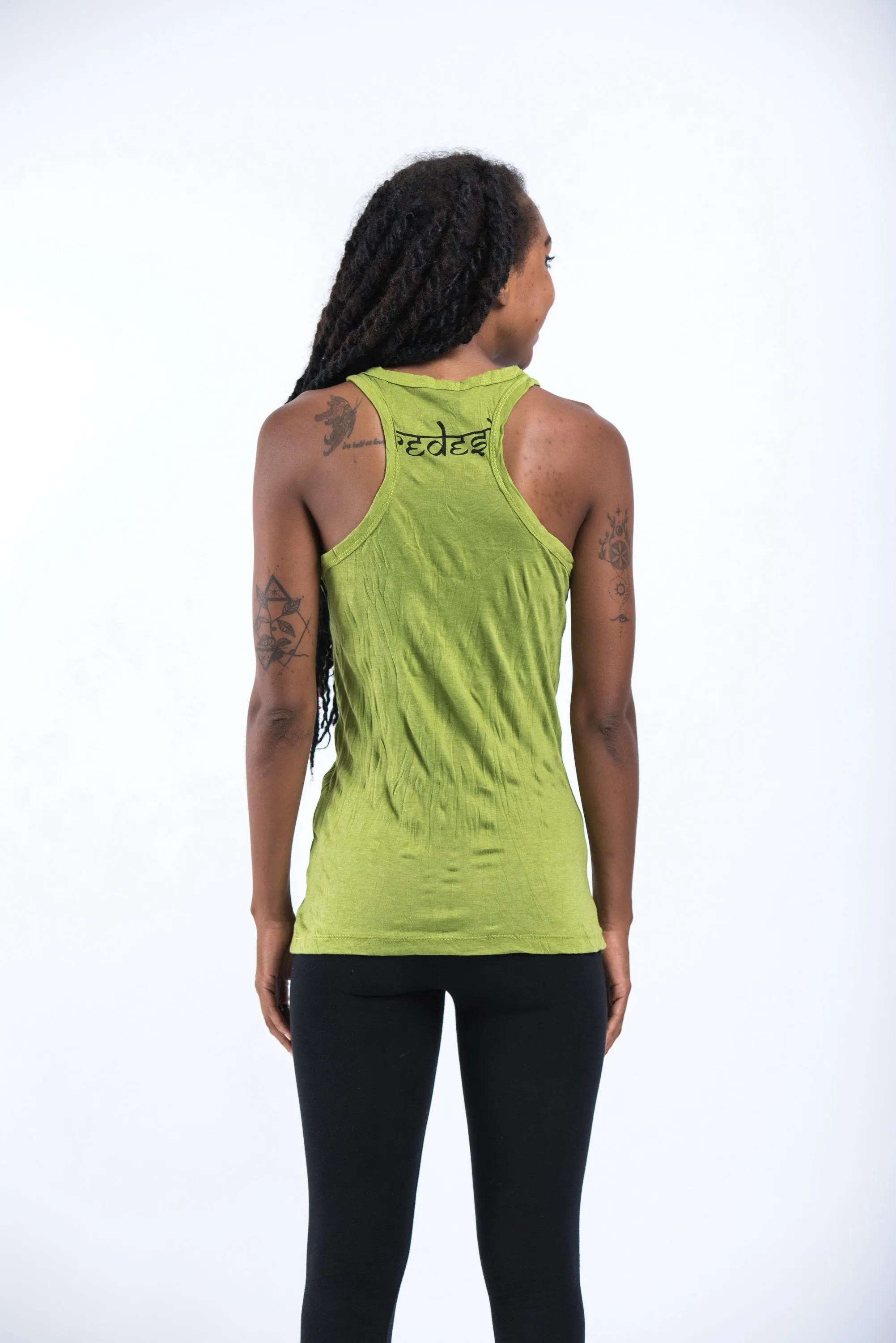 Womens Cute Ganesh Tank Top in Lime