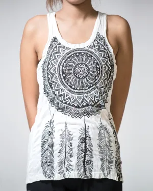 Womens Dreamcatcher Tank Top in White