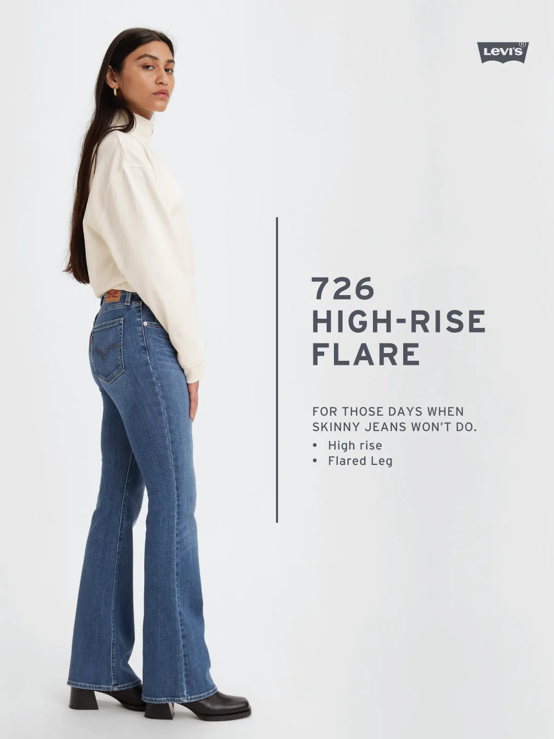 Women's High Rise 726 Slim Flare Fit Indigo Jeans
