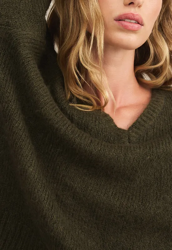 Z Supply - All I Want V-Neck Sweater Grape Leaf