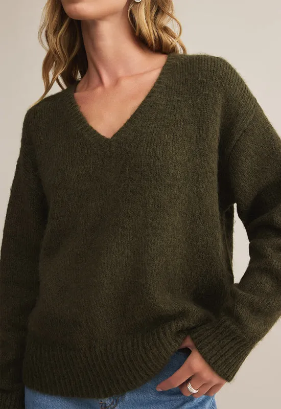 Z Supply - All I Want V-Neck Sweater Grape Leaf